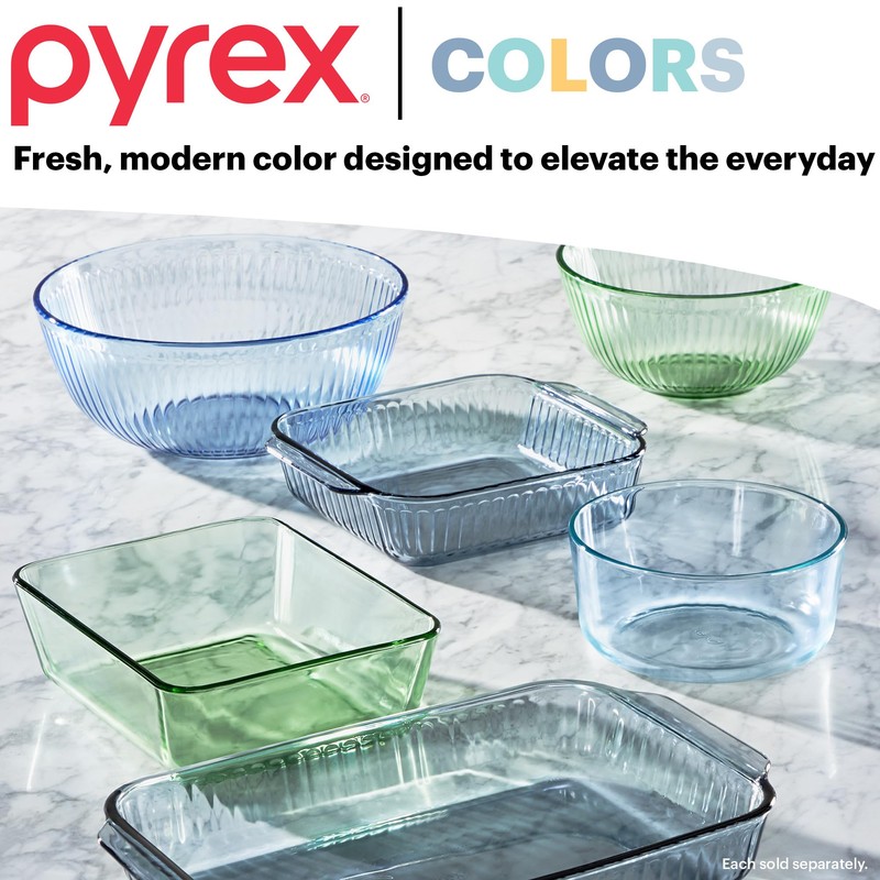 Pyrex Colors Tinted (6-PC Medium) Small/Medium Round Food Storage Container