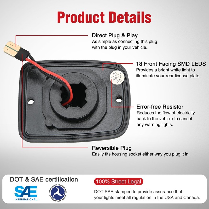 Nilight License Plate Lights Compatible with 1995 1996 1997 1998