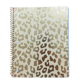 Meggan's Warehouse Carolina Pad Studio C Deluxe Narrow Ruled Spiral Notebook ~ Sparkle and Shine Animal Print (Gold; 8.5 Inches x 10.5 Inches; 80 Sheets; 160 Pages Each)