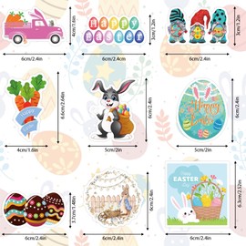 JULBEAR Easter Stickers, 200Pcs Non-Repeating Vinyl Holiday Party Stickers for Water Bottles, Cards, Scrapbooking Crafts Easter Decorations Party Favors, Easter Gifts for Kids Teens Adults