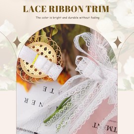 Lace Trim Ribbon lace Fabric Vintage Pattern Roll Ribbons - Perfect for Gift Wrapping, Crafts,Flower Design,Sewing, and Party Decorations (Off White, 50 Yards)