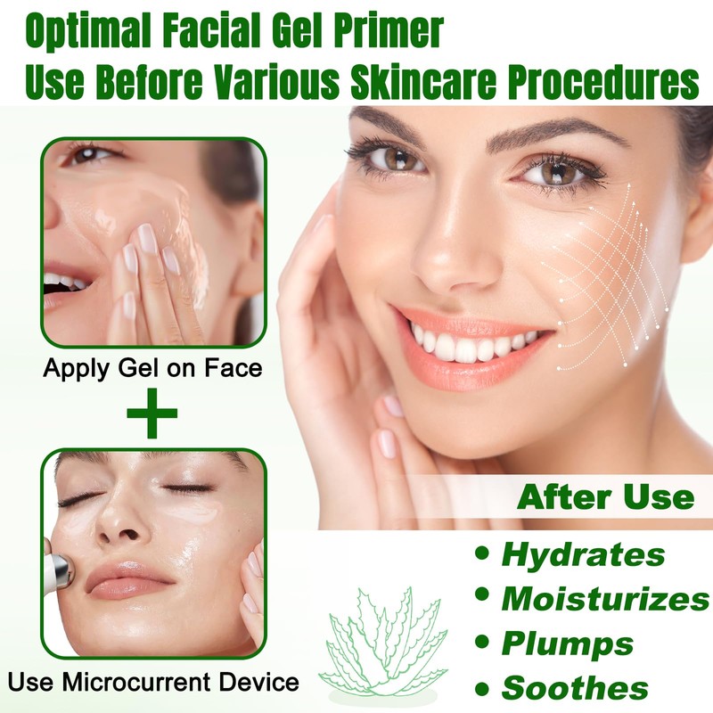 FITOEG Conductive-Gel-for-Face-Microcurrent, 13.5 Oz Large Bottle Hydrating Massage Gel Serum