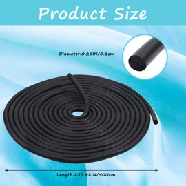 Door Seal Strip, 1Pcs Black Draft Excluder for Doors, Rubber Saver Weather Stripping Concrete Filler Rope, Suit for 6mm Gap (Black, 4M)