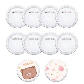 Pack of 10 Buttons Badges, 58 mm Transparent DIY Lapel Buttons, Acrylic Button Badges, Buttons for DIY without Machine, Children's Buttons with Pin for Photos, Pictures, Clothing