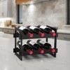 OYEFLY DIY 2 Tier Tabletop Wine Water Bottle Organizer Storage