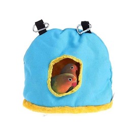 Voarge Hanging Bird Nest, Winter Warm Bird Cage Nest, Winter Plush Bird House, Blue, S