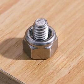 Glvaner #10-24 Thread Size Stainless Steel Hex Locknuts with White Nylon Insert 304 Stainless Steel 18-8 100 Pack