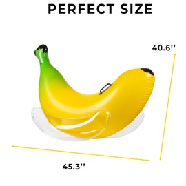 Vaygway Ride-on Inflatable Banana Pool Float- 1-2 Person Yellow Swimming Pool Fun Banana Float- Pool and Beach Activities- Party Decoration (1 Pack)