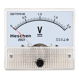 Heschen 85C1-3A Rectangle Panel Mounted Current Meter Ammeter Tester, DC 0-3A, Class 2.5, White