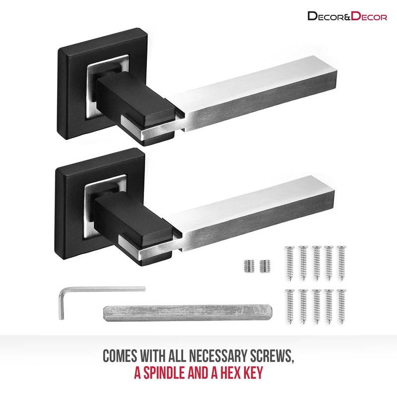 Decoranddecor Nexus Door Handle Lever Set Duo Colour on 54mm