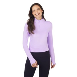 Yogalicious Womens Lux Crosstrain Everyday Half Zip Jacket with Thumbholes - Purple Rose - Small