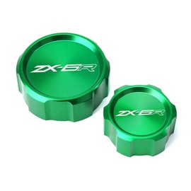 MOWOK Fits For Kawasaki Ninja ZX6R 636 ZX-6R 2007-2016 Accessories Motorcycle CNC Front Rear Brake Fluid Reservoir Caps Cylinder cover
