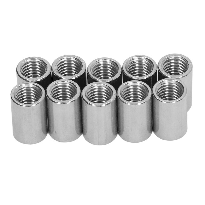 10Pcs Coupling Nut Round Rod Connector Female Thread 304 Stainless