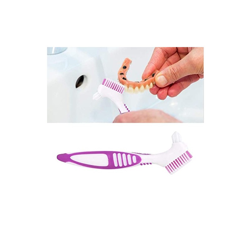 Este Set Incluye Dos Cepillos Limpieza Prótesis Dentales Ambos Doble