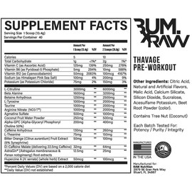 RAW PRE ENTRENO CBUM THAVAGE PRE-WORKOUT 40 SERVICIOS SABOR ROCKET CANDY