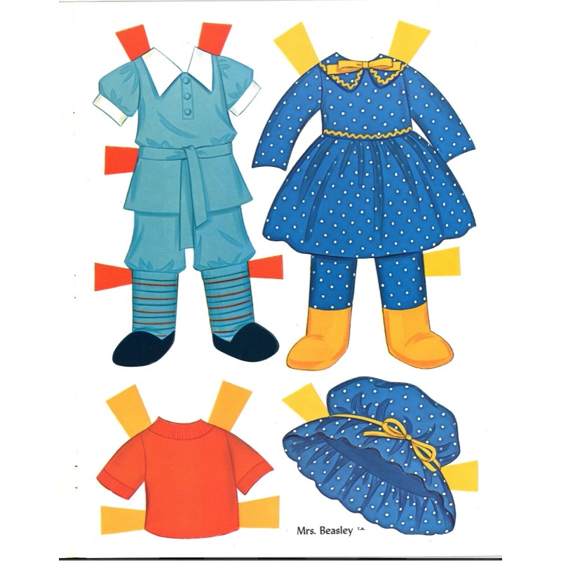 VINTAGE UNCUT 1972 MRS BEASLEY PAPER DOLL ORG SZ LASER