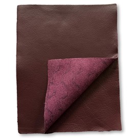 Natural Grain Cow Leather: 8.5'' x 11'' Pre Cut Leather Pieces (Burgundy, 1 Piece)