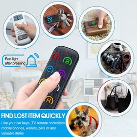 Key Finder, 8 in 1 Anti-lost Wireless Car Key Finder Remote Control Tracker Alarm Tag Keychain Wallet Smart Tracker with With 1 RF Transmitter and 8 Receivers (8 in 1)