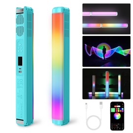 SIRUI 30W RGB LED Video Light Stick, T30 Tube Light, 2500K~7000K, 2580 lux/0.5m, TLCI 98, CRI 96, 6 Pixel Effects, 13 Light Effects, Full-Color LED Light, Reverse Charging, Magnetic Light (Teal)