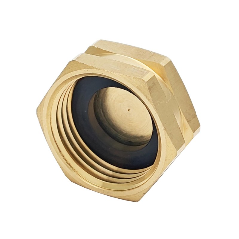 Kabter Brass Garden Hose Thread End Caps with Washers, 3/4"