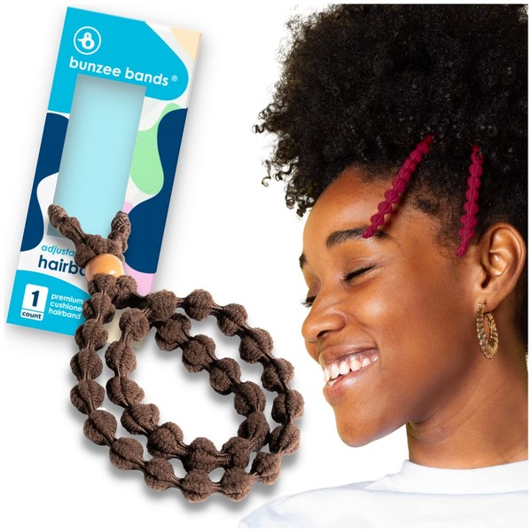 Bunzee Bands Adjustable HeadbandHair Scrunchie for Thick, Heavy, Natural, Frizzy and Curly Hair.Adjustable Size for Perfect Ponytail, Hair Bun, High Puffs and