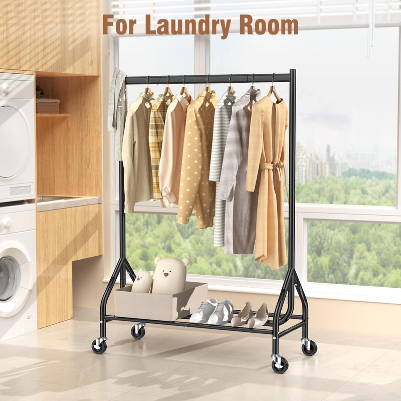 EAGMAK Heavy Duty Clothes Rack Load 420 LBS, Rolling Garment