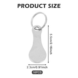 Rixotix Pack of 16 Shopping Trolley Remover, Round Stainless Steel Shopping Trolley Token, Key Ring, Removable with Key Ring for Shopping Trolley Opening, silver