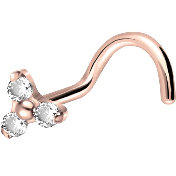 PIERCINGLINE Titanium Nose Piercing Spiral Crystal Flower Nose Stud Choice