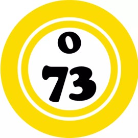 Kiwi Gifts O 73 O73 Bingo Ball - 3 Inch Circle Sticker 3" x 3" - Hobby Number Board Lucky