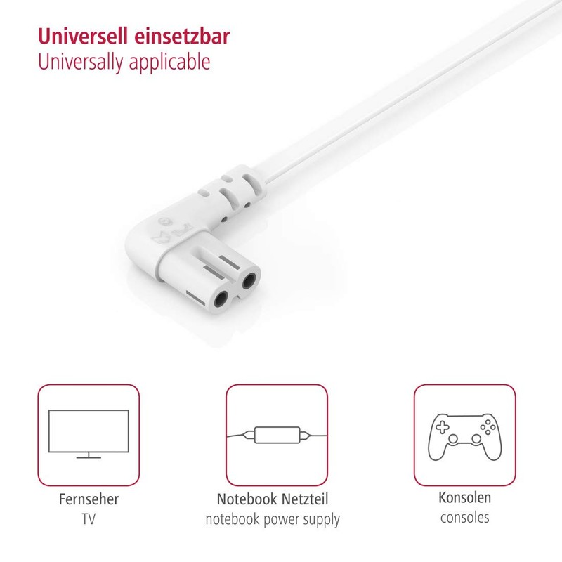 Hama Euro power cable (2-pin, 90 degree angled on both