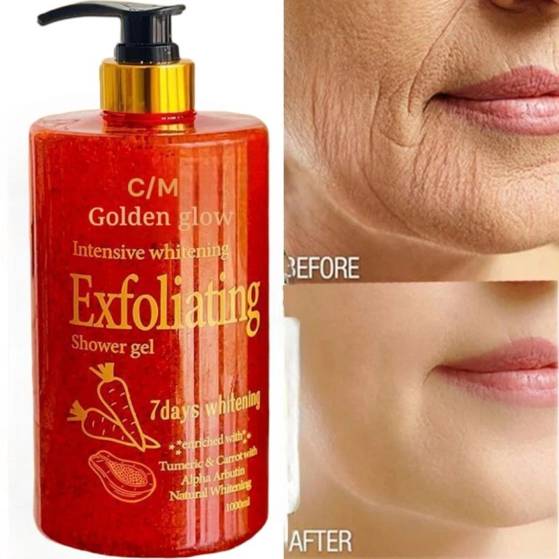 Golden Glow Intensive Whitening Shower Gel Exfoliating Body Wash [USA