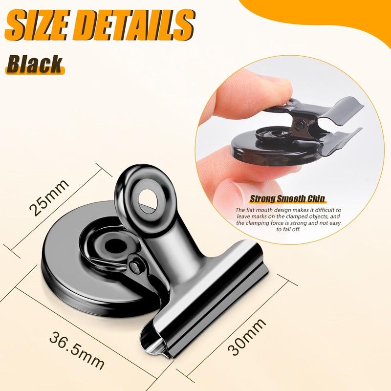 10 Pack Magnetic Clips Heavy Duty, Black Fridge Magnet Clips