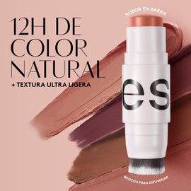 ésika - Color Stick Pro Rubor y Bronzer Color Rosa Ideal 7g, para Rostro Glow Natural, 12 Horas de Duración, Textura Ultra Ligera, con Vitamina E, con Brocha, Fácil Aplicación