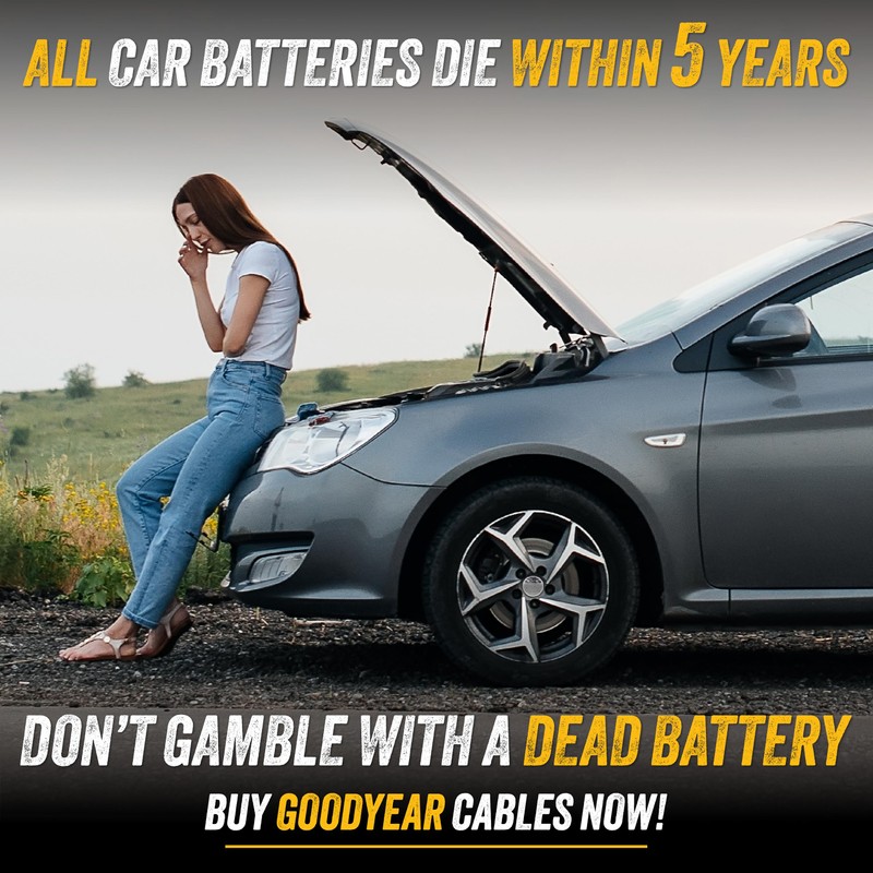 GOODYEAR Heavy Duty Jumper Cables for Car Battery – 4