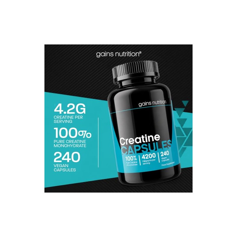 GN Creatine Capsules | 480 Creatine Monohydrate Capsules for Men