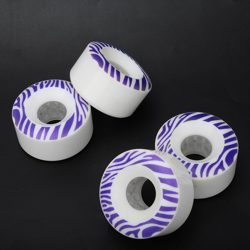 4Pcs 55x33mm PU Double Warped Skateboard Skate Skating Wheels Brush
