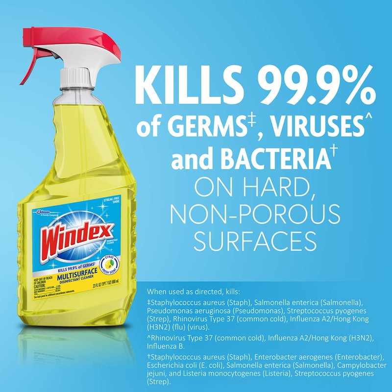 Windex Multi-Surface Cleaner and Disinfectant Refill Bottle, Citrus Fresh Scent,