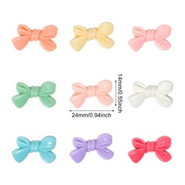 Honbay 54PCS Bow Tie Slime Charms Bowknot Flatback Resin Charms Cute Bow Embellishments for Hair Clips, Photo Frames, Phone Cases, Jewelry Boxes, Stationery Boxes, Scrapbooking, DIY Crafts, etc