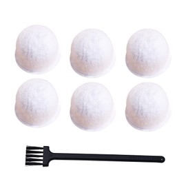 6pcs Coffee Maker Water Filter Pods, White Coffee Machine Filter Replacement with Brush Compatible with Wolf Gourmet WGCM100S WGCM110S WGCM120S and WGCM350