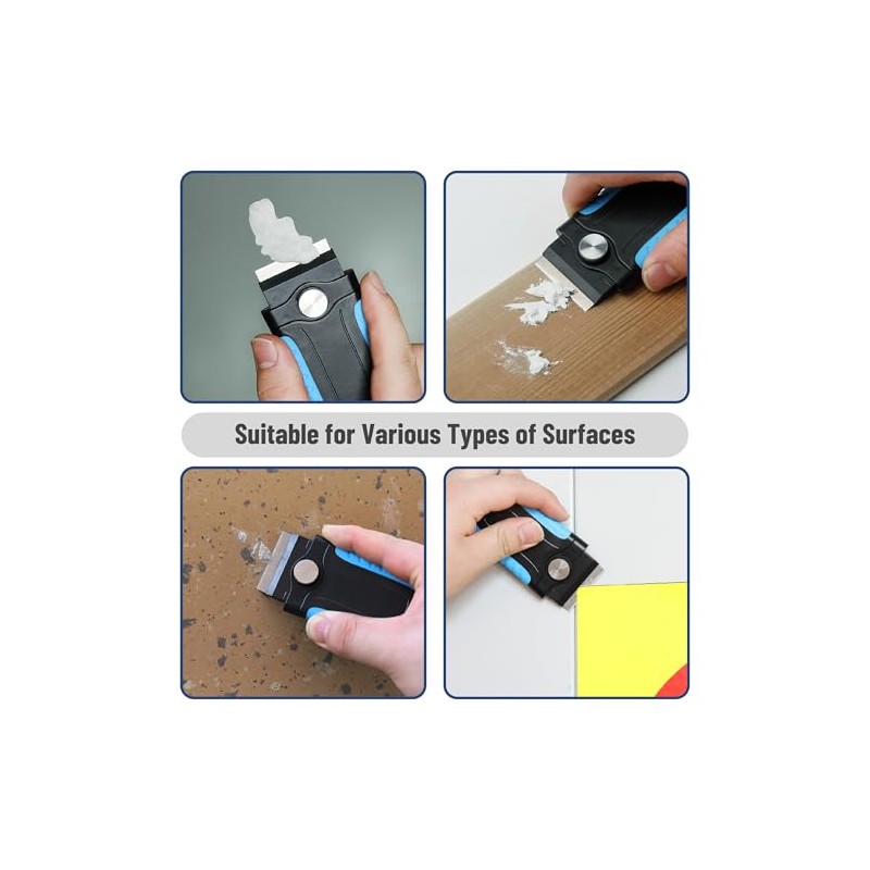 Bates- Razor Blade Scraper, Blue, Locking Razor Scraper Set with