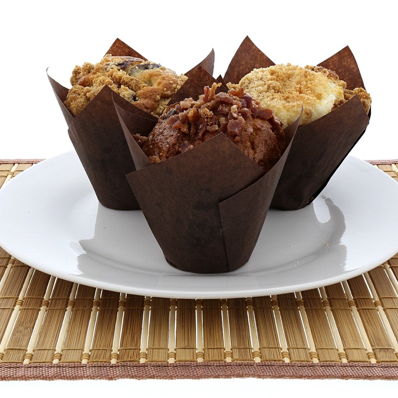 Royal Brown Tulip Style Baking Cups, Large, Sleeve of 200,