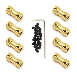 Befenybay 8pcs 3.17mm to 4mm Brass Shaft Coupling Joint Connector With Screws for RC Model Motor (3.17mm to 4mm)