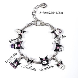 Driflo Kuromi Bracelet, Kuromi Jewellery, Cartoon Bracelet K-uromi Bracelets Birthday Gifts for Friends and Fans