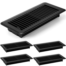 4 x 10'' Floor Vent Covers Heavy Duty Floor Register Metal Heat Vent Covers with Rust Proof Finish for Home Floor Heater (Black,4 Pcs)