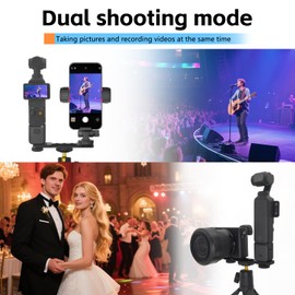 Osmo Pocket 3 Phone Holder Mount compatible with DJI Osmo Pocket 3 Creator Combo Expansion Monitor Mount Accessories, Tripod Adapter with 360°Smartphones Holder for Vlogging Live Video Shooting