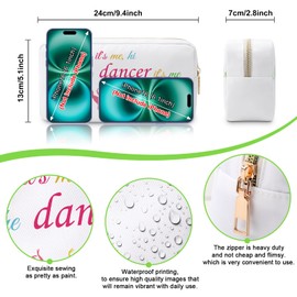 Dancer Gifts Dance Lover Gifts Makeup Bag Dance Recital Gifts for Women Dance Teacher Student Gifts Dance Team Gifts Cosmetic Bag Ballerina Gift for Ballet Dancer Dancing School Competition Gift Pouch