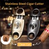 V-Cut Cigar Cutter, Stainless Steel Sharp Blade Cigar Guillotine Scissors