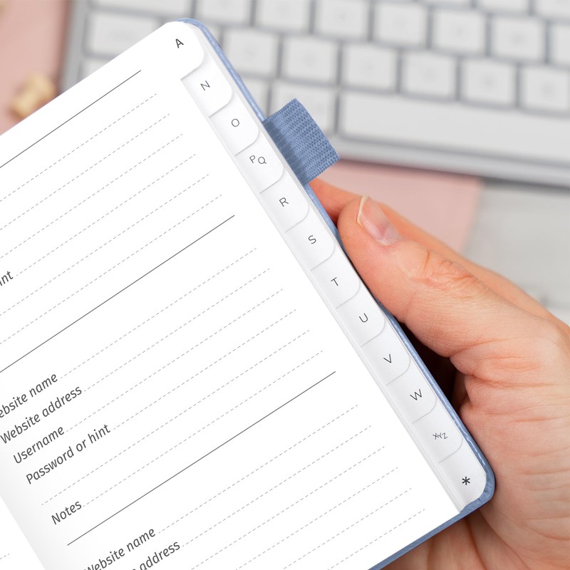 GoGirl Password Book with Alphabetical tabs – Internet Address &