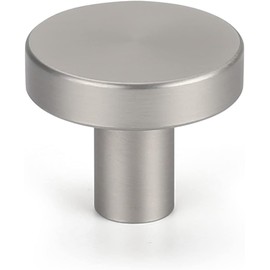 LONTAN Pack of 10 Cabinet Knobs, Stainless Steel Furniture Knobs, Matt Silver Handles, Round Furniture Knobs, Polished Nickel, Hemnes Knobs, Cabinet Knobs, Furniture Knobs, Brushed One Hole Drawer