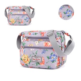 ModaZeal Women Cross-body Bags, Multi-Pocket Shoulder Bags Floral Messenger Bag Nylon Handbag Lightweight Travel Bag for Women Girl Lady